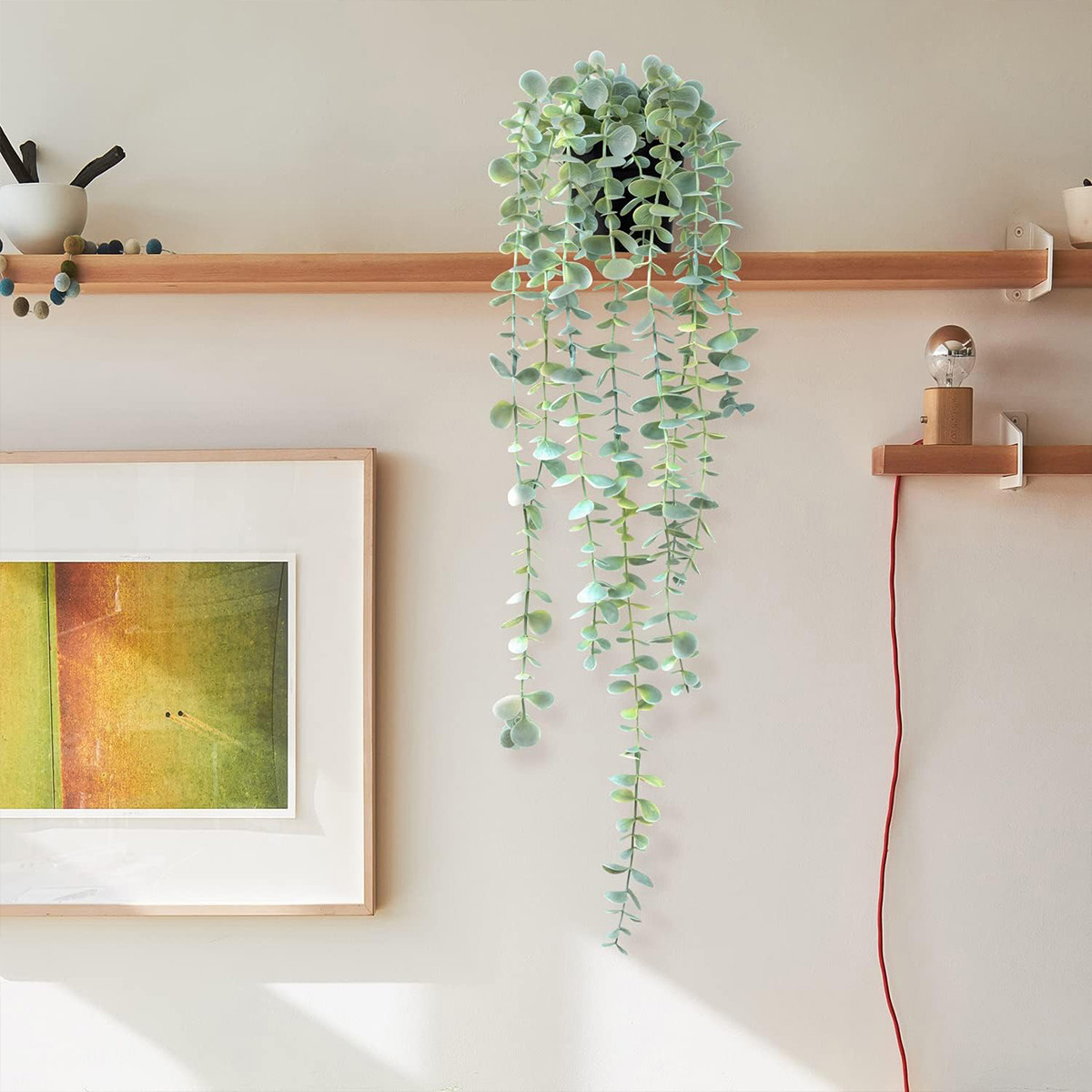 String Of Pearls Plant - Sztuczna bluszcz, wisząca eukaliptusowa girlanda, plastikowe