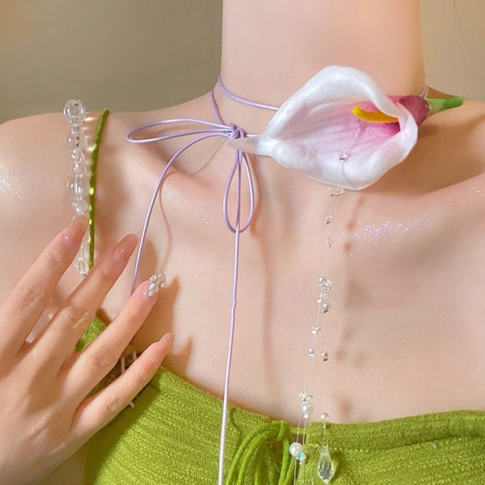 String Of Pearls Plant - Moda przesadna Calla Lily wisiorek z